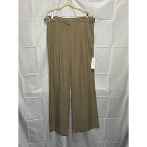 NWT AG Jeans Khaki Tan Trousers Pants Wide Leg Wear to Work Size XL